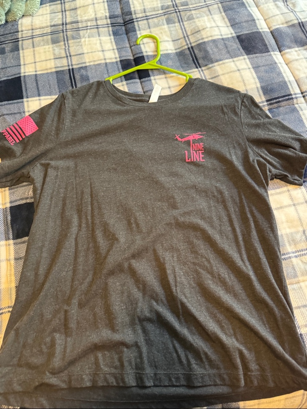 Womens Black Tee with Pink Logo